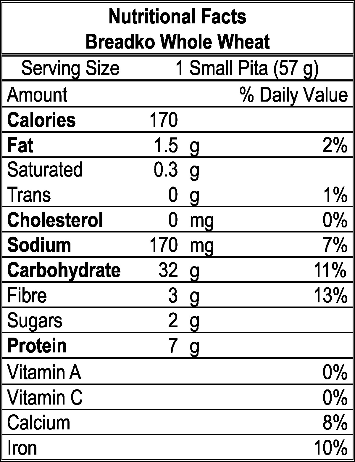 Whole Grain Bread Nutrition Facts
 Whole Wheat Pita Pockets Nutrition Facts Nutrition Ftempo