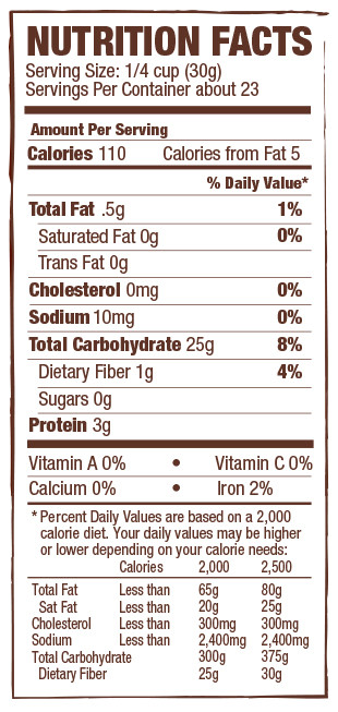 Whole Grain Bread Nutrition Facts
 No 3 Multi Purpose Gluten Free Pastry Flour