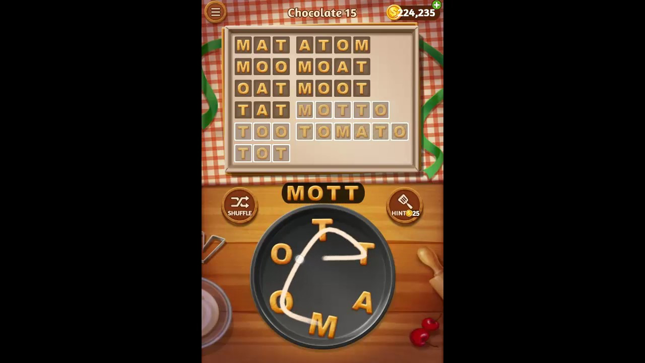 Word Cookies Chocolate
 Word Cookies Chocolate Pack Level 15 Answers