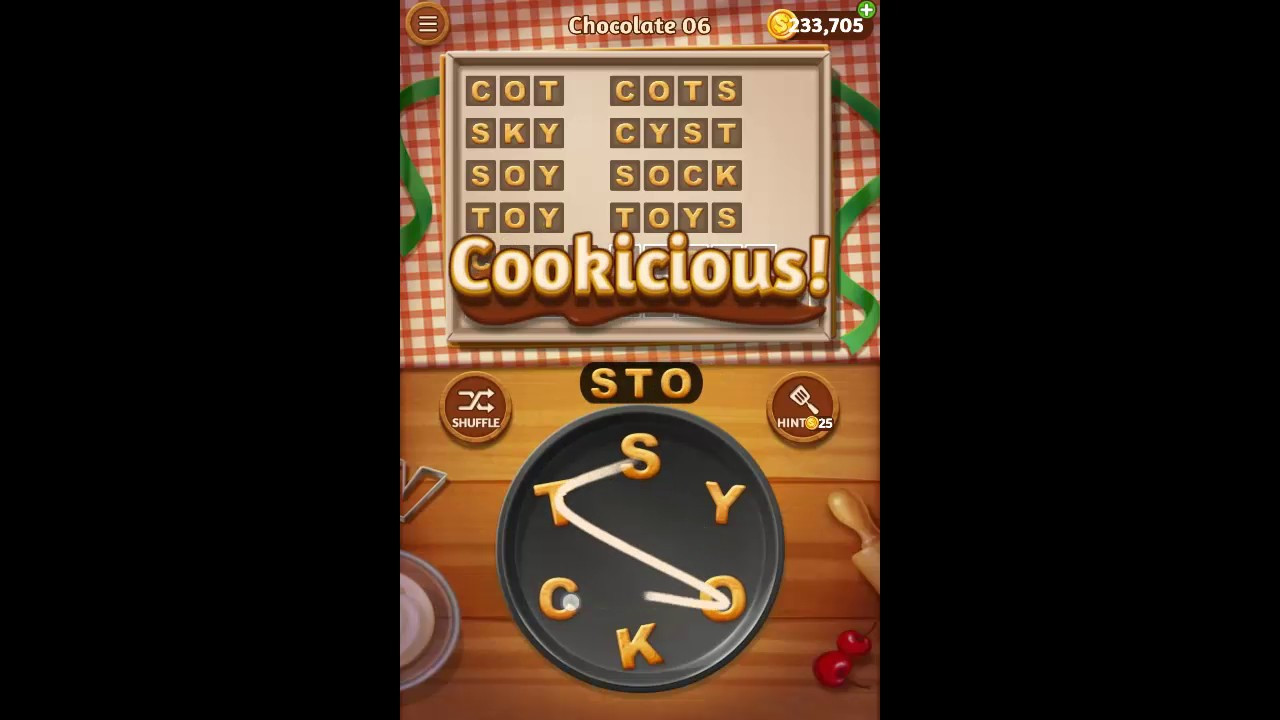 Word Cookies Chocolate
 Word Cookies Chocolate Pack Level 6 Answers