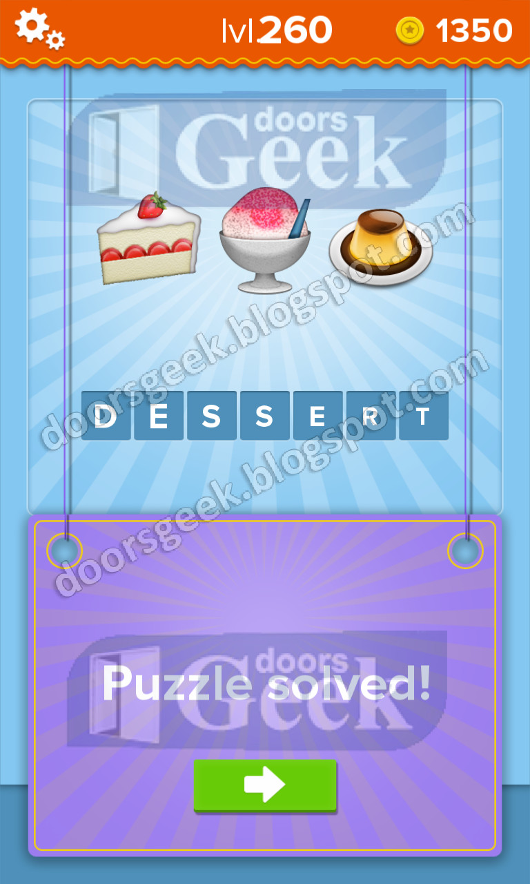 Wordbrain 2 Sweets And Desserts
 EmojiNation [Level 260] Answer Doors Geek