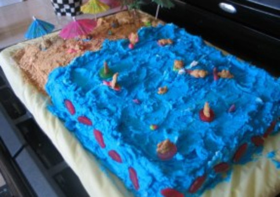 1/2 Sheet Cake Size
 Beach Birthday Cake