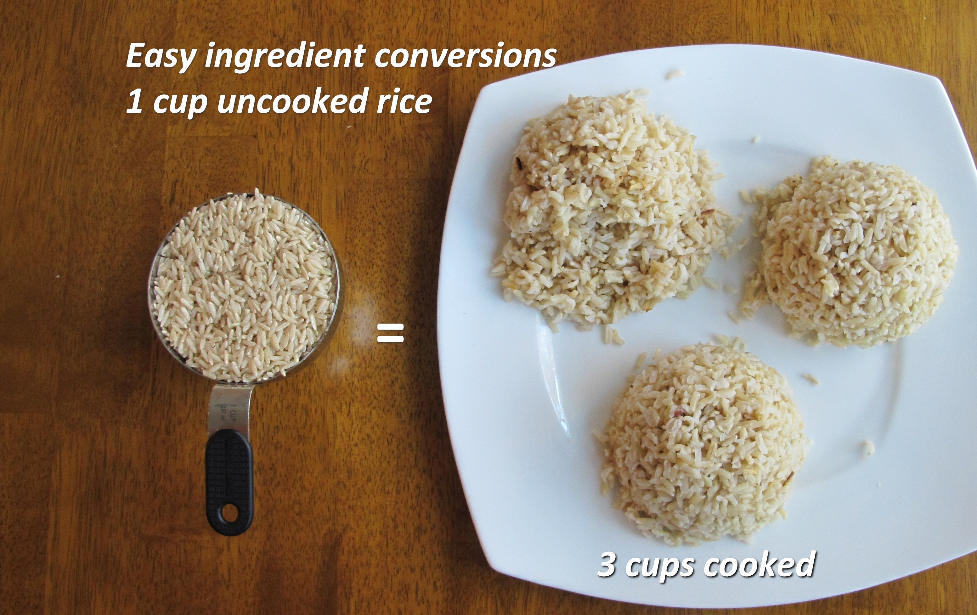 1 Cup Brown Rice
 mon Cooking Conversions Math in the Kitchen