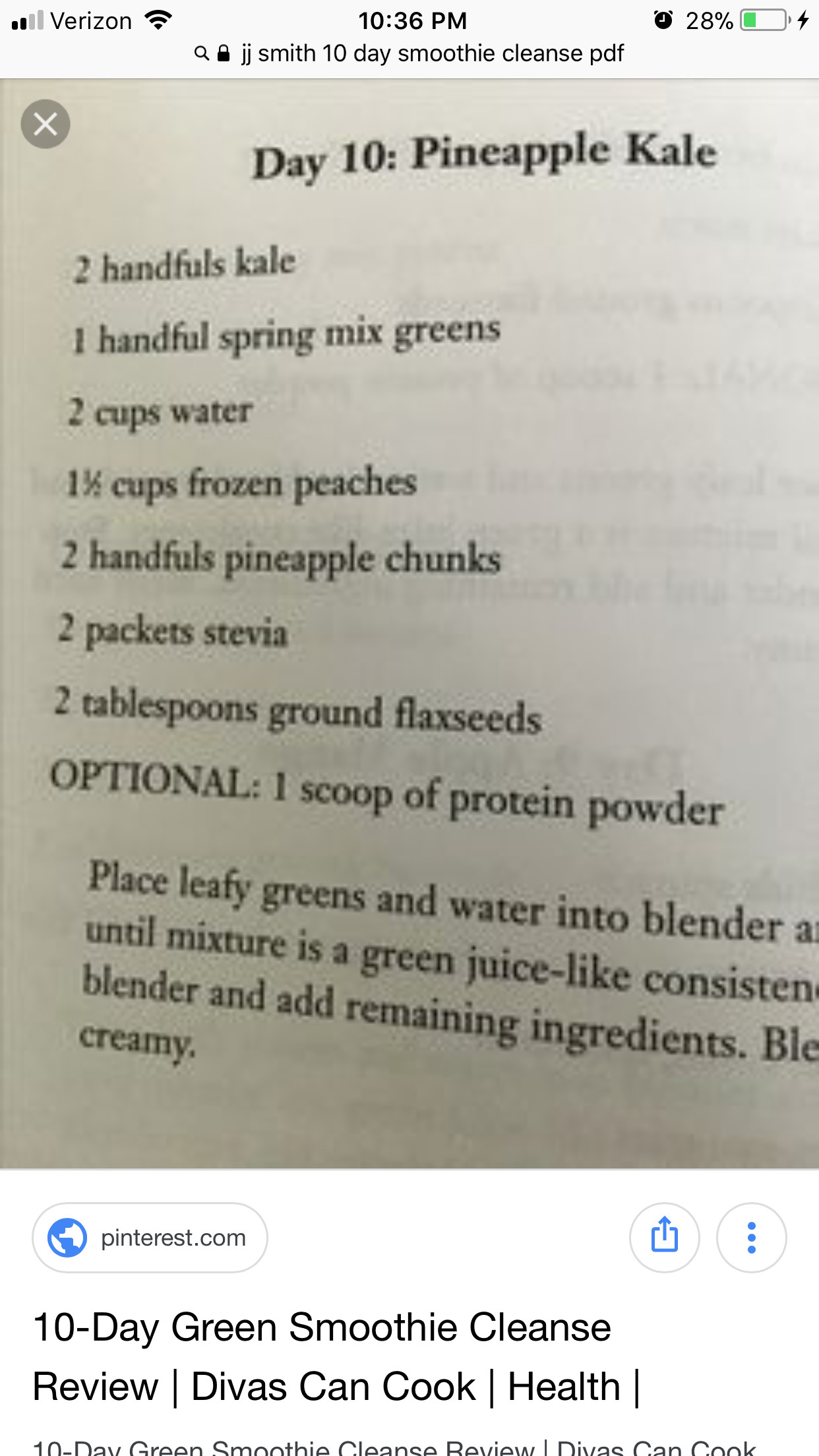 10 Day Green Smoothie Cleanse Recipes
 Day 10 Juice Life Pinterest