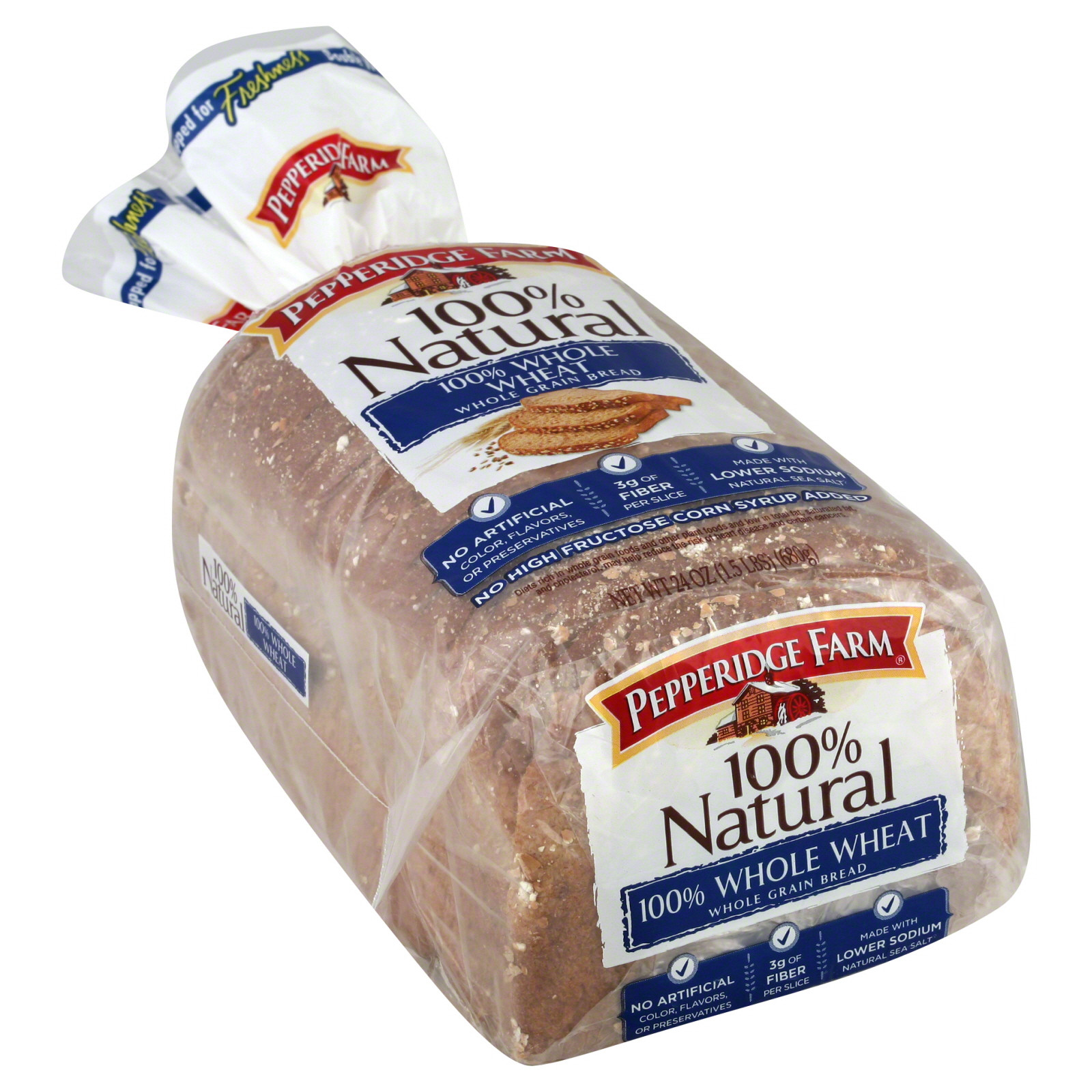 100% Whole Grain Bread
 Pepperidge Farm Natural Bread Whole Grain 