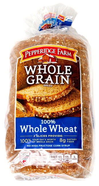 100% Whole Grain Bread
 Pepperidge Farm Bread Whole Grain Whole Wheat