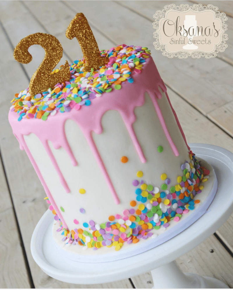 21St Birthday Cake
 How to Make a Drip Cake 50 Amazing Drizzle Cakes to