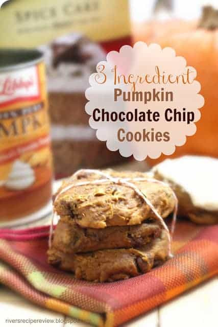 3 Ingredient Chocolate Chip Cookies
 3 Ingre nt Pumpkin Chocolate Chip Cookies