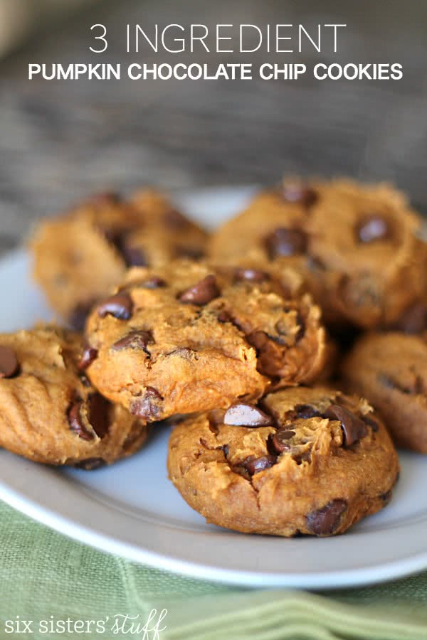 3 Ingredient Chocolate Chip Cookies
 3 Ingre nt Pumpkin Chocolate Chip Cookies – Six Sisters