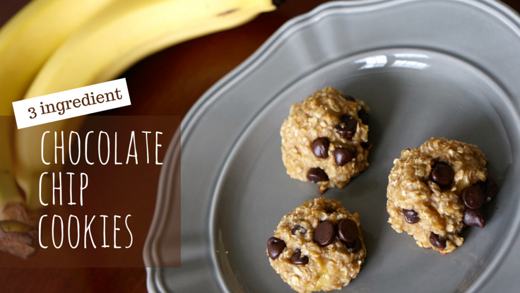 3 Ingredient Chocolate Chip Cookies
 Healthy 3 Ingre nt Chocolate Chip Cookies