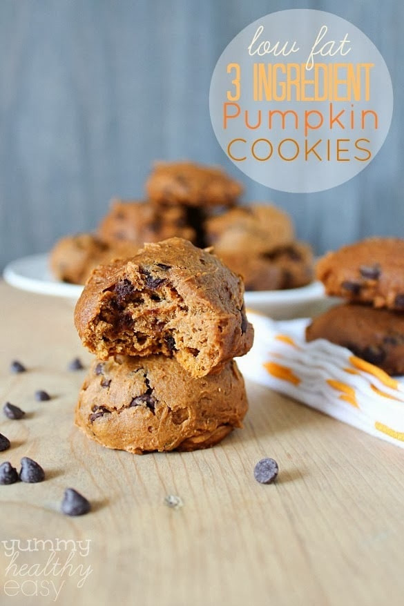 3 Ingredient Chocolate Chip Cookies
 Low Fat 3 Ingre nt Pumpkin Chocolate Chip Cookies