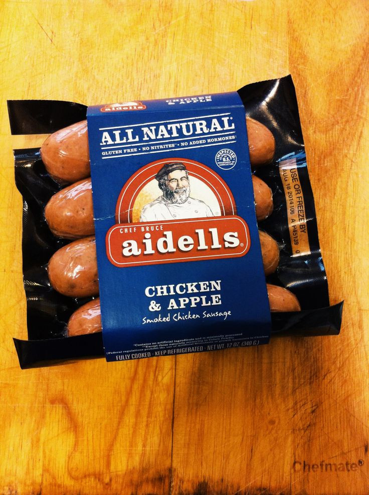 Aidells Chicken Apple Sausage
 Aidells All Natural Chicken & Apple Sausage Found at