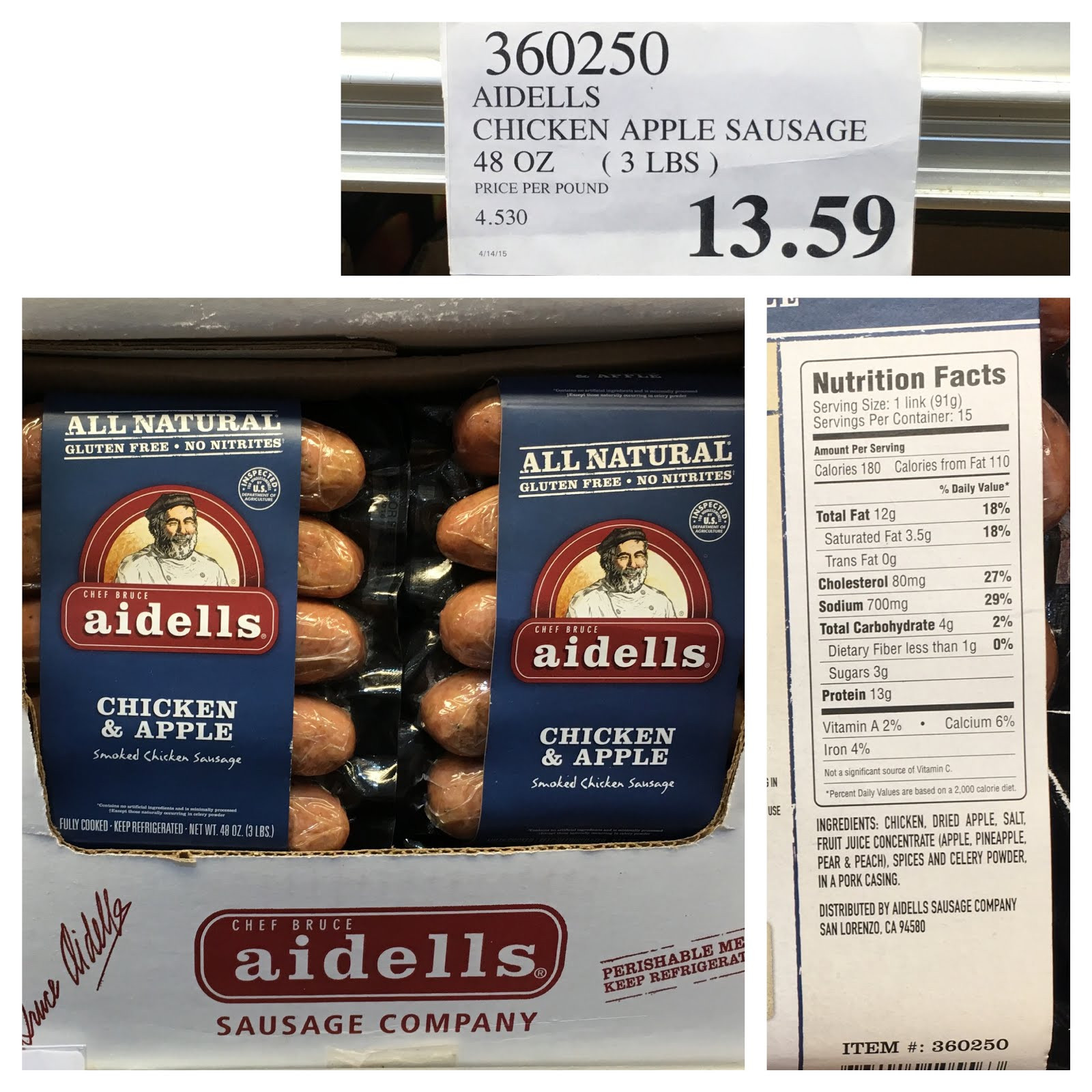 Aidells Chicken Apple Sausage
 the Costco Connoisseur Survive your Whole30 with Costco