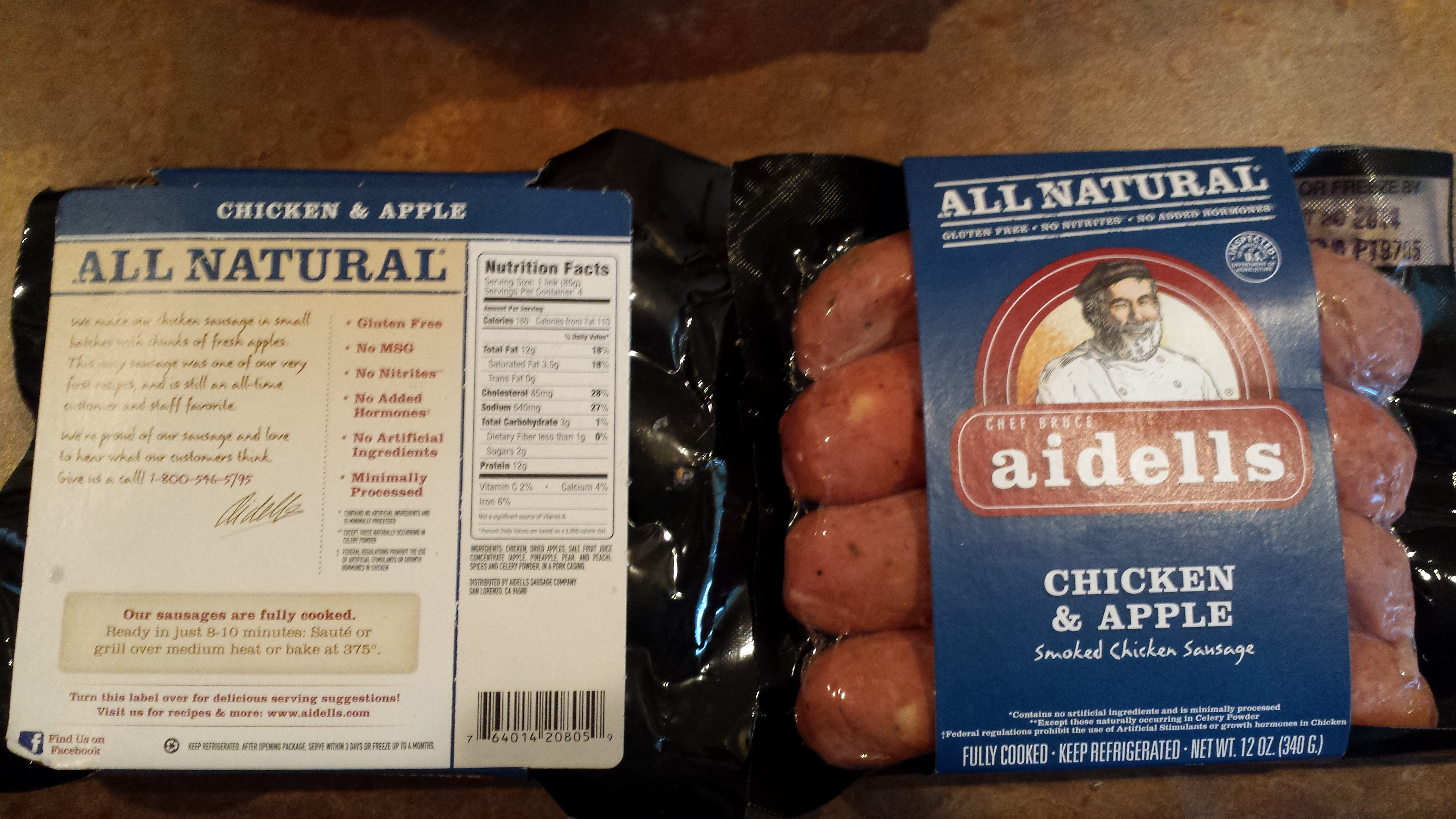 Aidells Chicken Apple Sausage
 Aidell’s