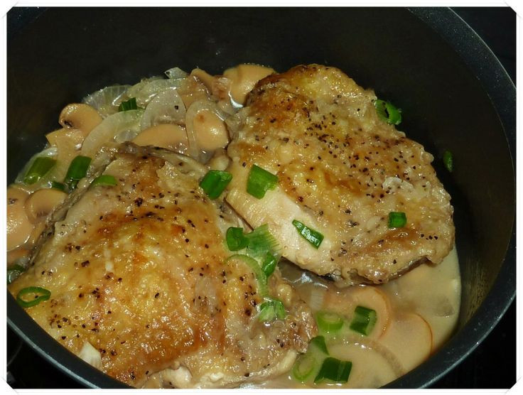 Air Fryer Chicken Thighs
 Braised Crusty Chicken Thigh with Mushroom Sauce