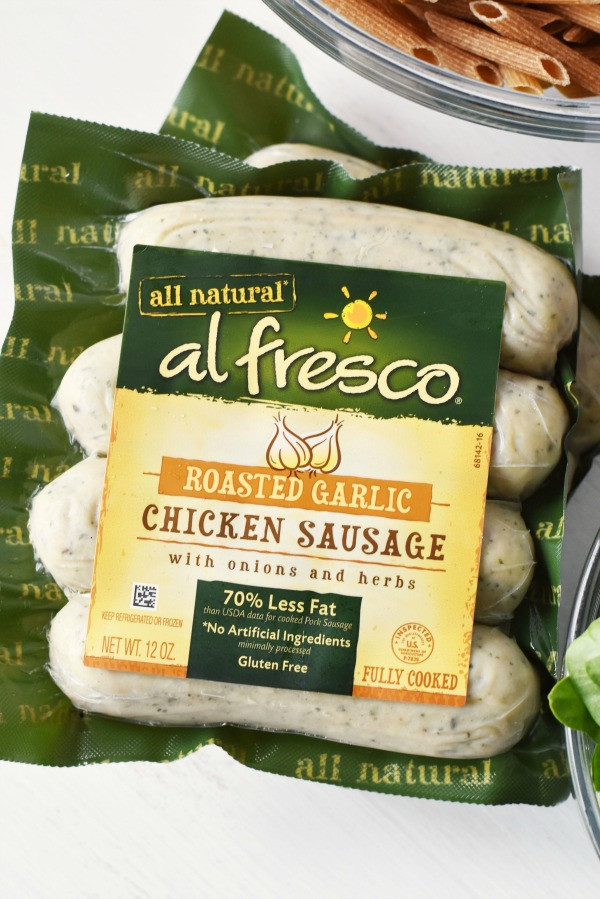 Al Fresco Chicken Sausage
 Penne With Spinach & Chicken Sausage