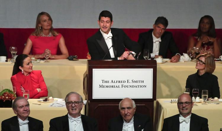 Al Smith Dinner 2017
 Paul Ryan makes fun of Trump during speech at NYC gala