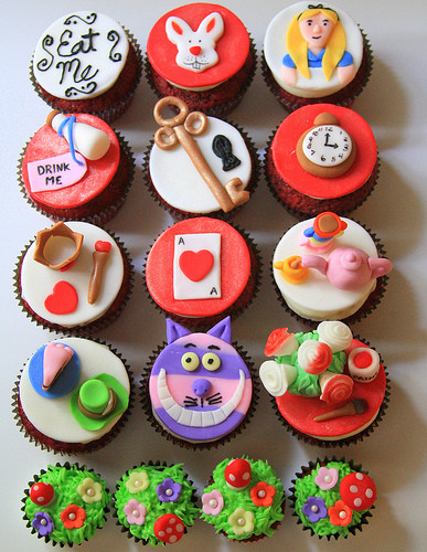 Alice In Wonderland Cupcakes
 Red velvet Alice in Wonderland cupcakes