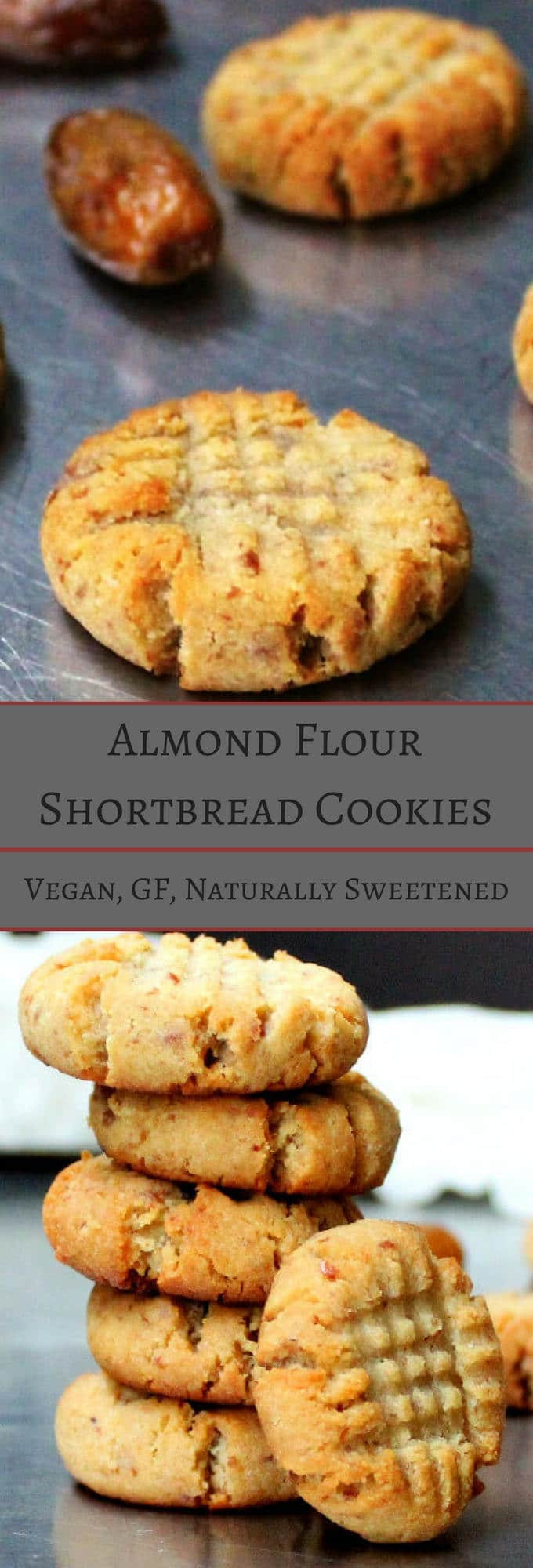Almond Flour Shortbread Cookies
 Vegan Almond Flour Shortbread Cookies naturally sweetened