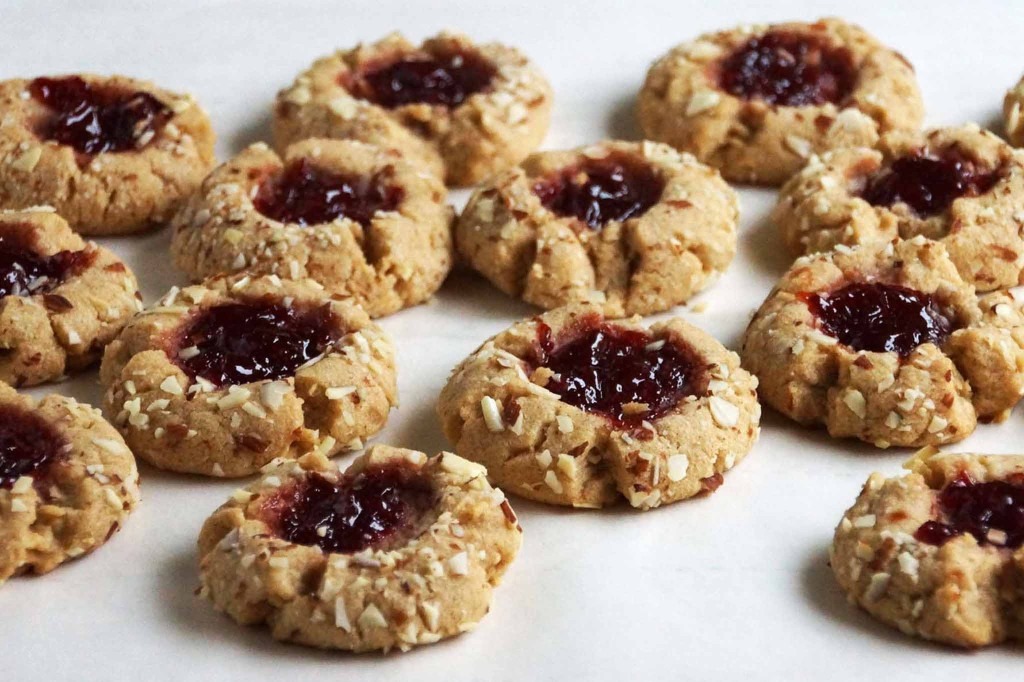 Almond Thumbprint Cookies
 Cherry Almond Thumbprint Cookies