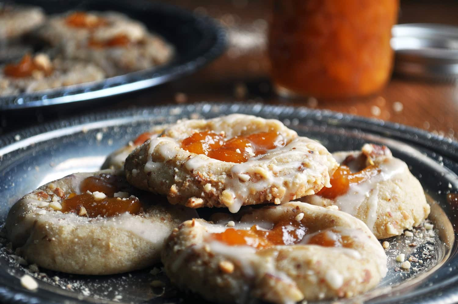 Almond Thumbprint Cookies
 Peach Almond Shortbread Thumbprint Cookies Batter and Dough