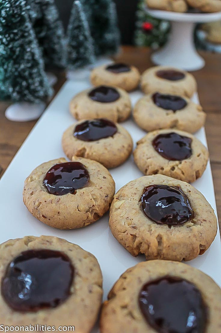 Almond Thumbprint Cookies
 Almond Thumbprint Cookies filled with Triple Berry Jam