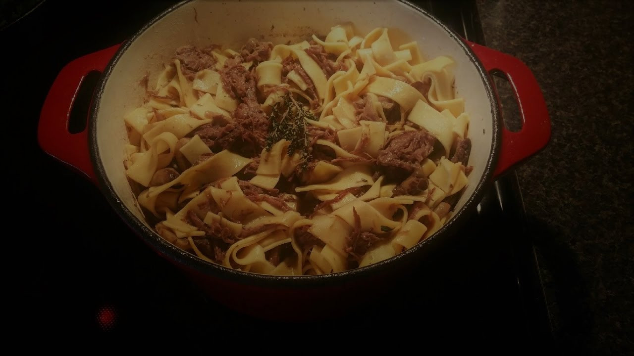 Amish Beef And Noodles
 AMISH STYLE BEEF AND NOODLES ONE POT DUTCH OVEN