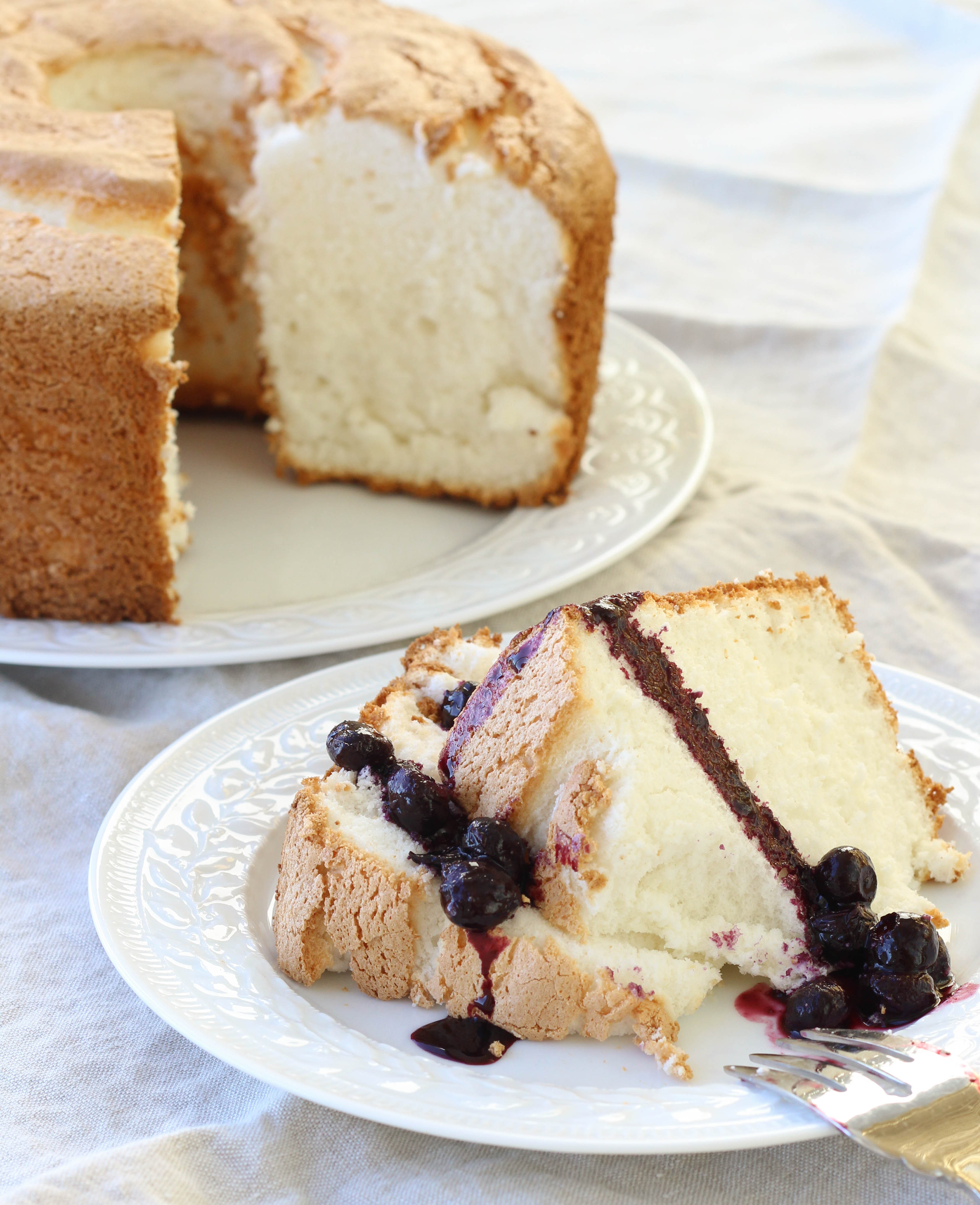 Angel Food Cake
 Angel Food Cake with Blueberry Sauce American Heritage