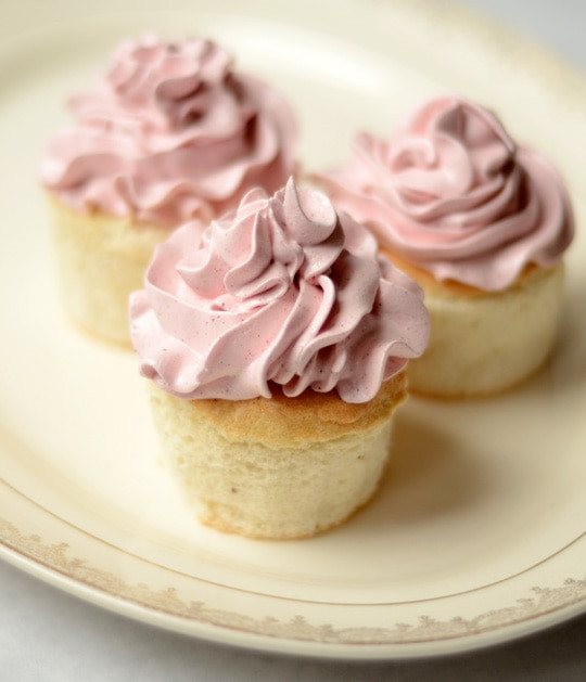 Angel Food Cake Cupcakes
 Angel Food Cupcakes with Naturally Flavored Pink Icing