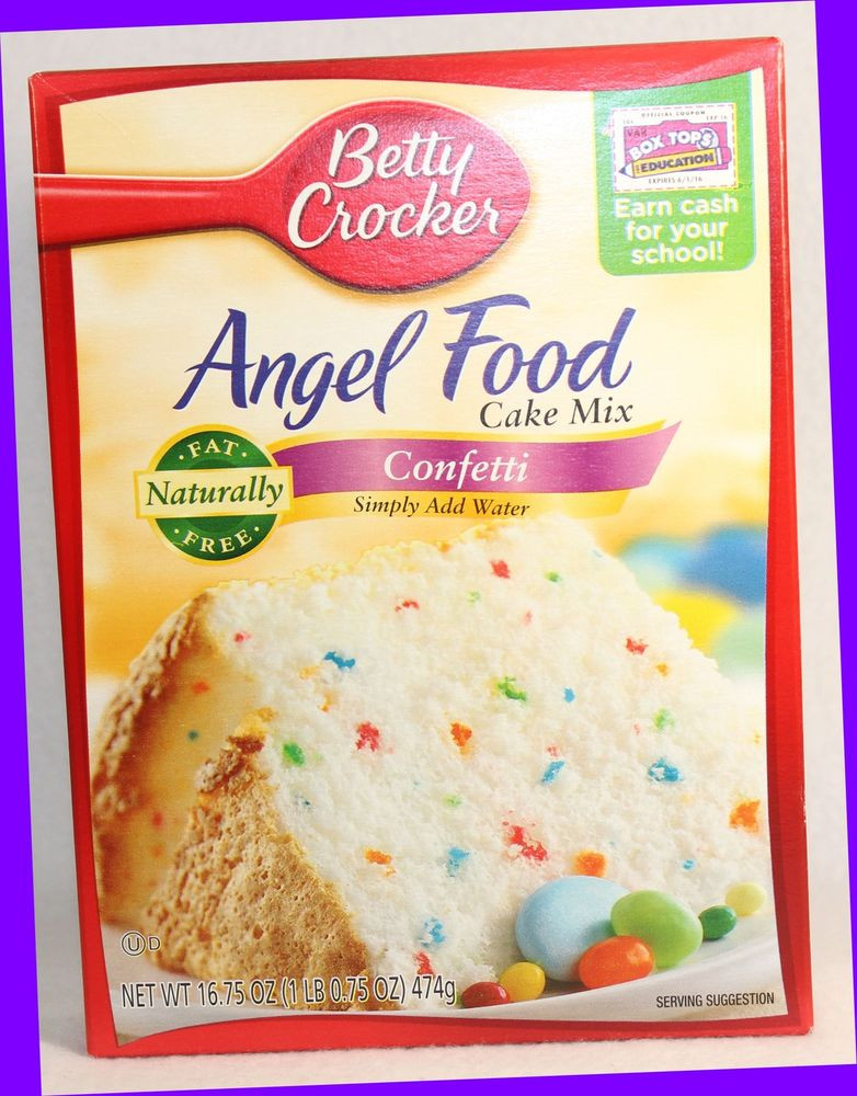 Angel Food Cake Mix
 Betty Crocker ANGEL FOOD Cake Mix CONFETTI Naturally Fat