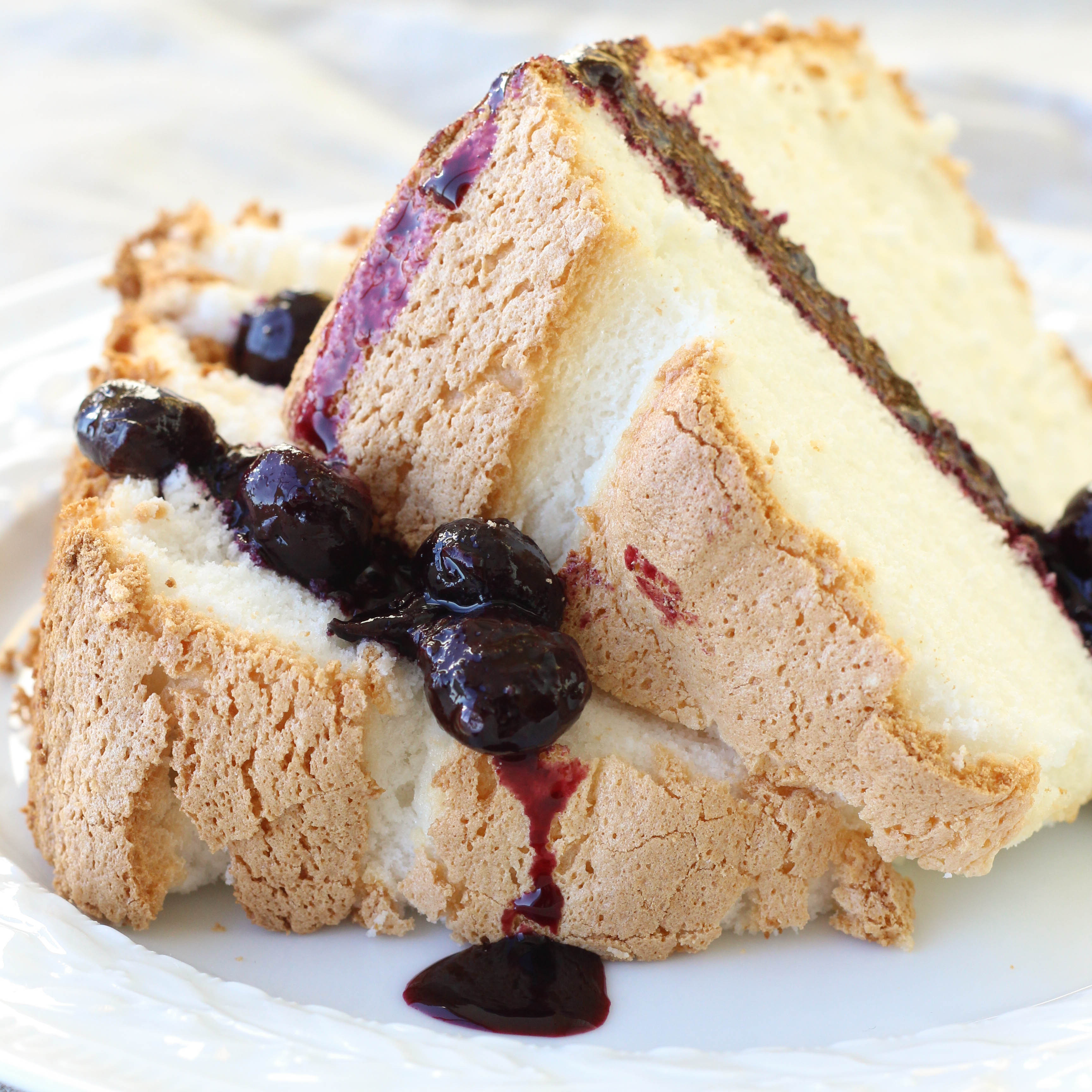 Angel Food Cake
 Angel Food Cake with Blueberry Sauce American Heritage