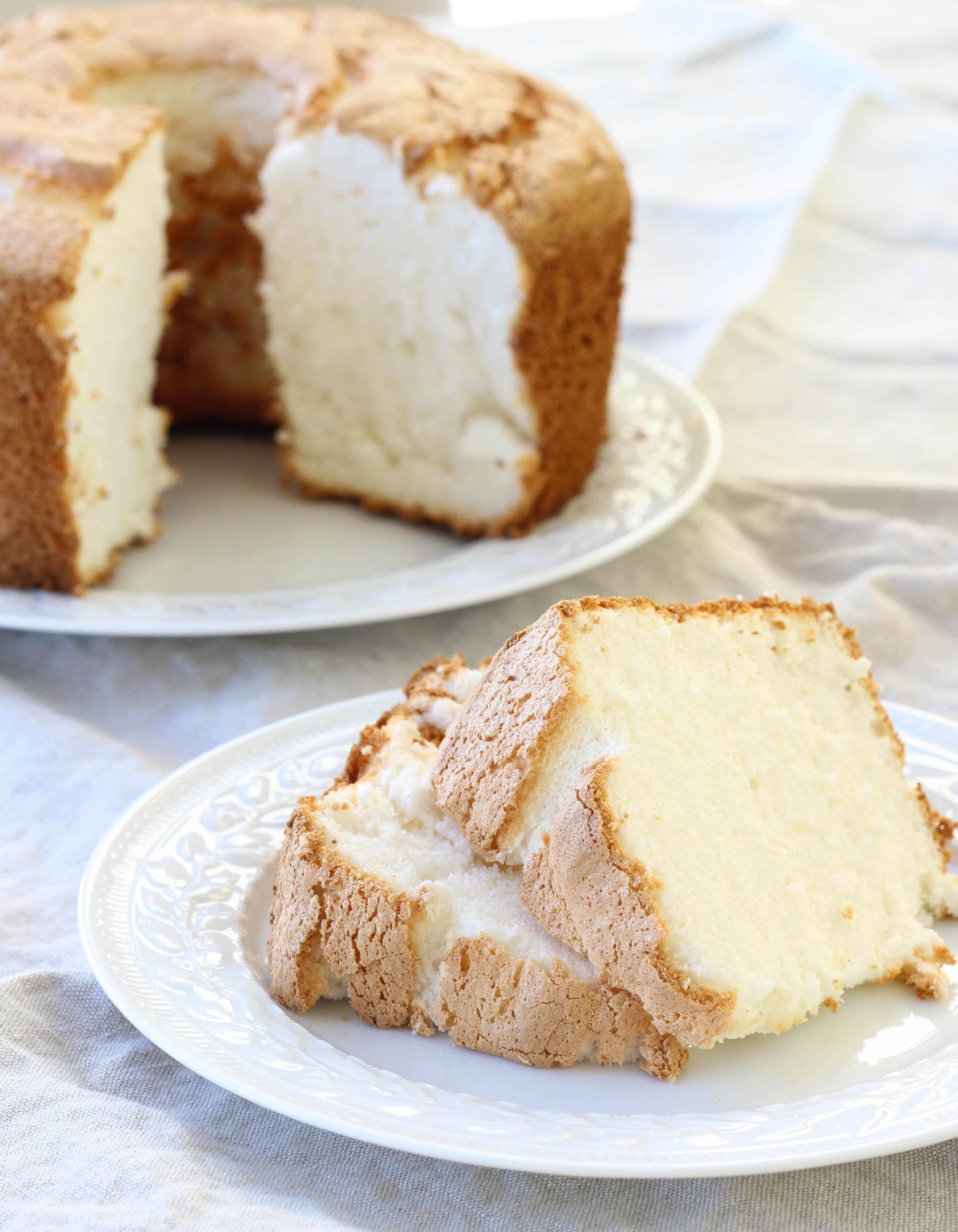 Angel Food Cake
 Angel Food Cake with Blueberry Sauce American Heritage