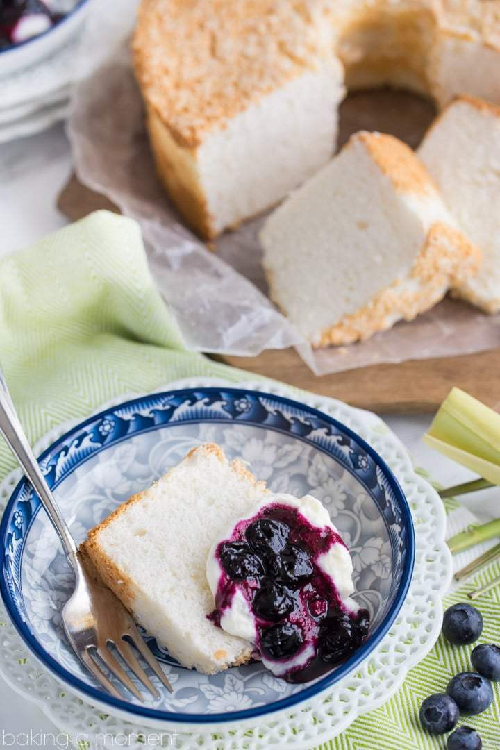 Angel Food Cake Toppings
 Classic Angel Food Cake with Blueberry Lemongrass Sauce