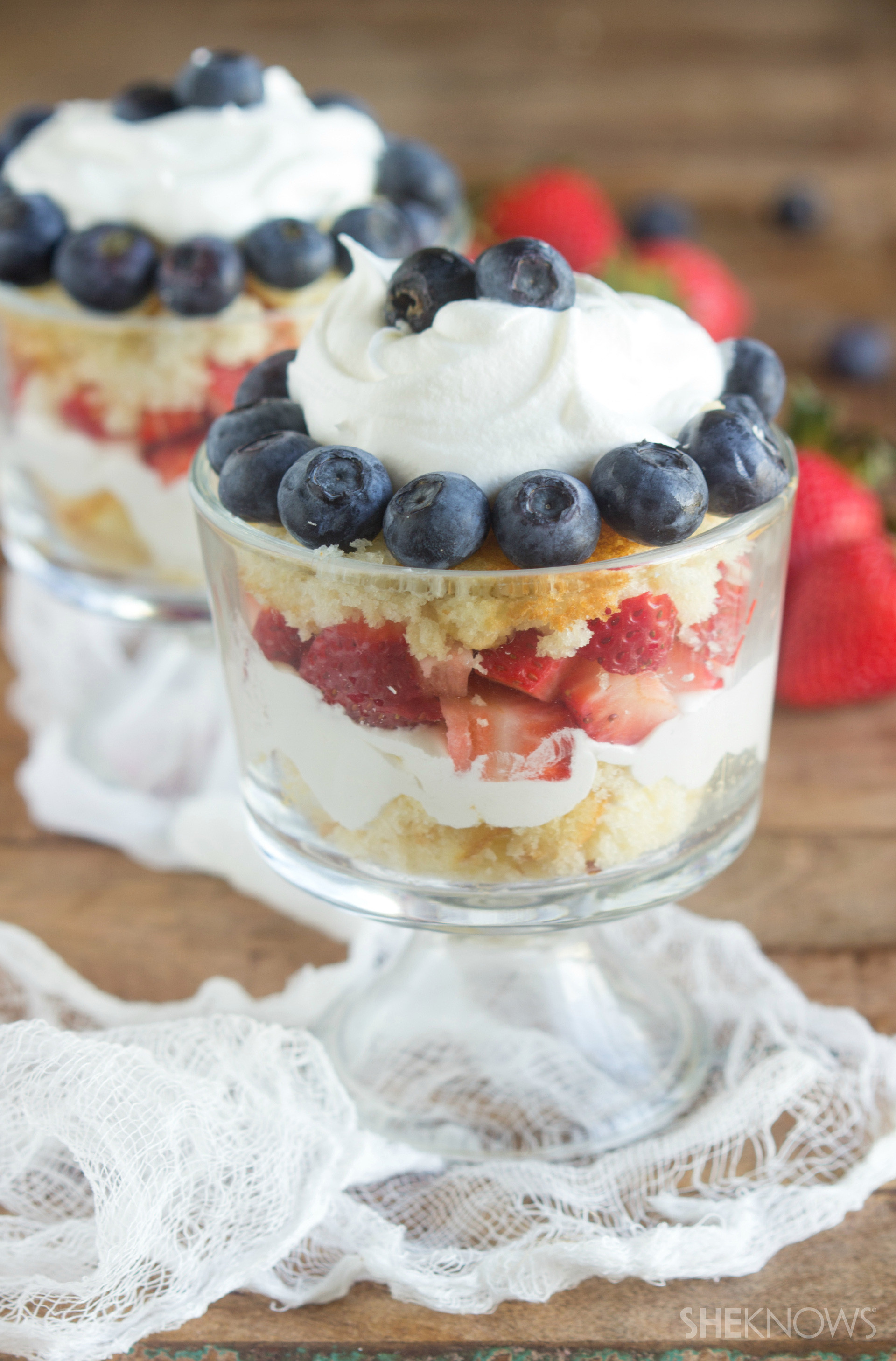 Angel Food Cake Trifles
 5 Flag inspired treats for 4th of July