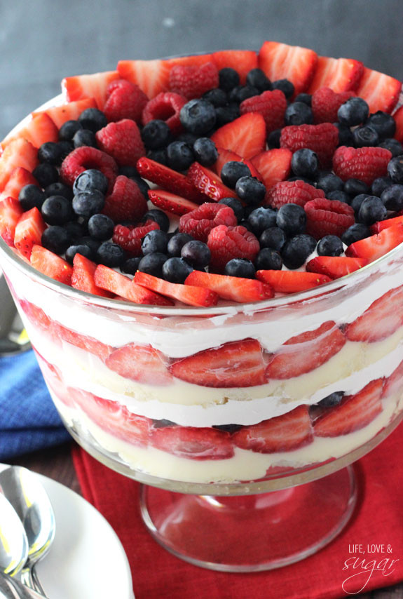 Angel Food Cake Trifles
 Triple Berry Trifle Life Love and Sugar