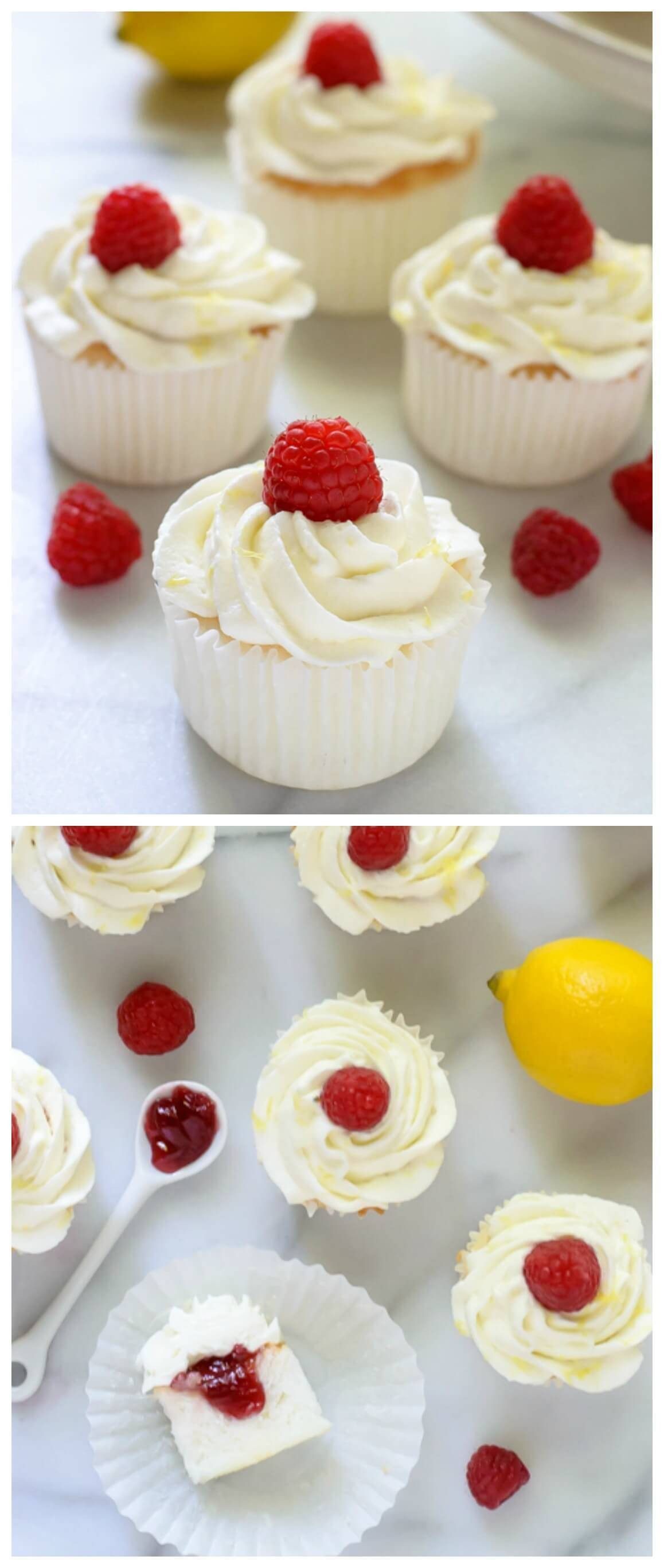 Angel Food Cupcakes
 Raspberry Lemon Angel Food Cupcakes