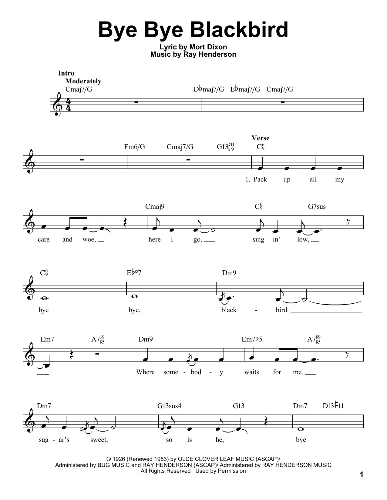 Animal Crackers In My Soup Lyrics
 Ray Henderson Bye Bye Blackbird sheet music