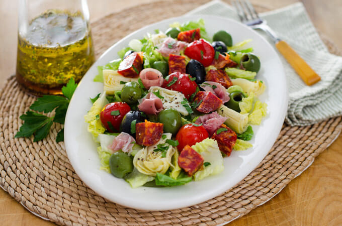 Antipasto Salad Recipes
 Antipasto Salad with Easy Italian Dressing