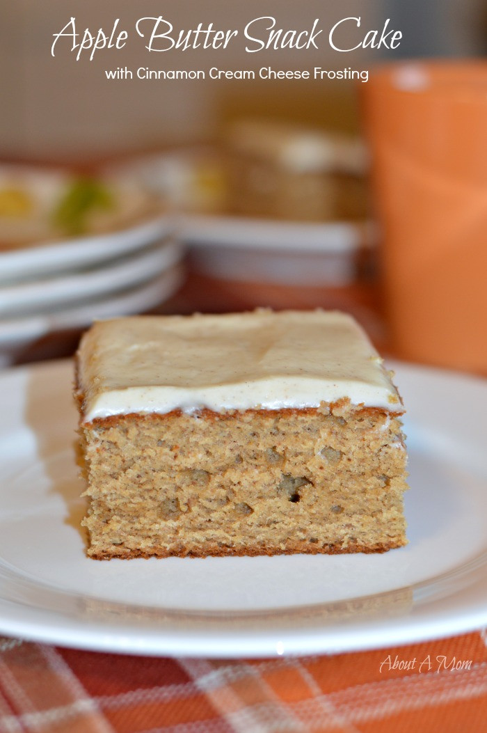 Apple Butter Cake
 Apple Butter Cake with Cinnamon Cream Cheese Frosting