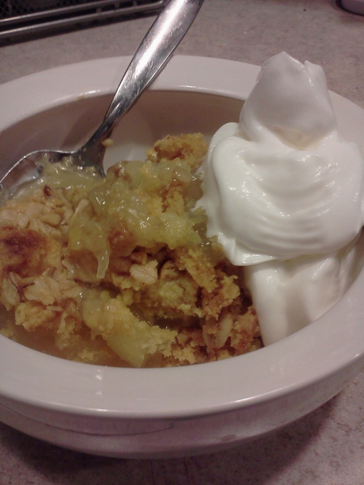 Apple Crisp With Pie Filling
 Lazy Apple Crisp apple pie filling yellow cake mix