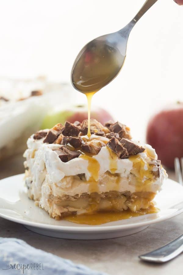 Apple Snickers Dessert
 Snickers Apple Icebox Cake easy no bake dessert