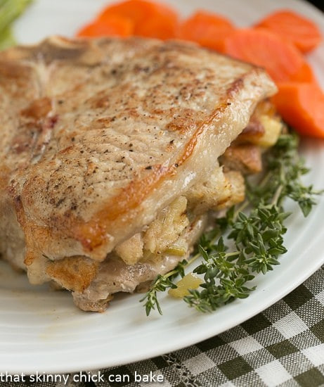 Apple Stuffed Pork Chops
 Stuffed Pork Chops with Apple Thyme Sauce