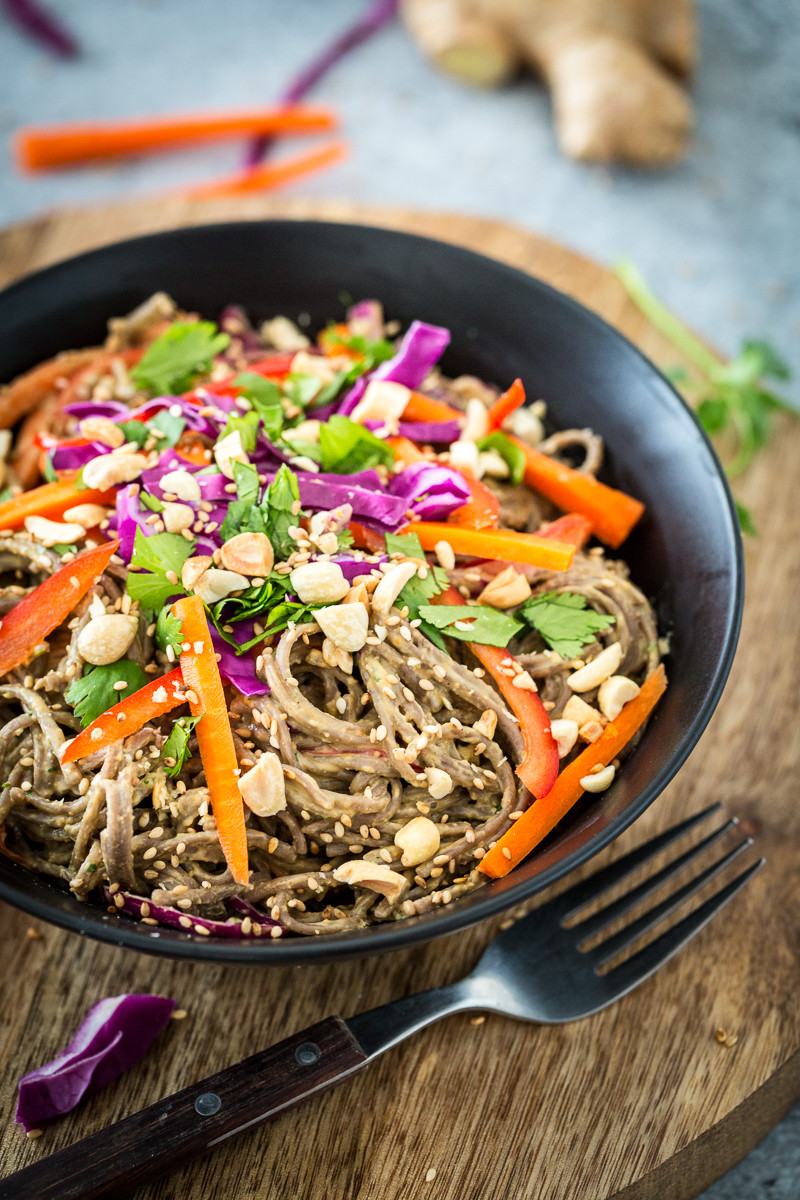 Are Soba Noodles Healthy
 Spicy Peanut Soba Noodles with Veggies from Healthy Happy