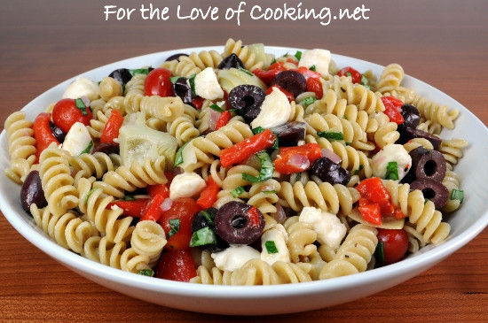 Artichoke Pasta Salad
 Pasta Salad with Roasted Bell Pepper Mozzarella