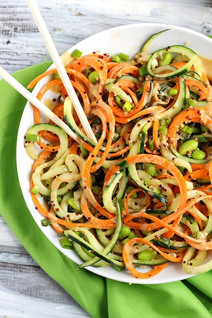 Asian Quinoa Salad
 Spiralized Asian Quinoa Salad with Peanut Dressing