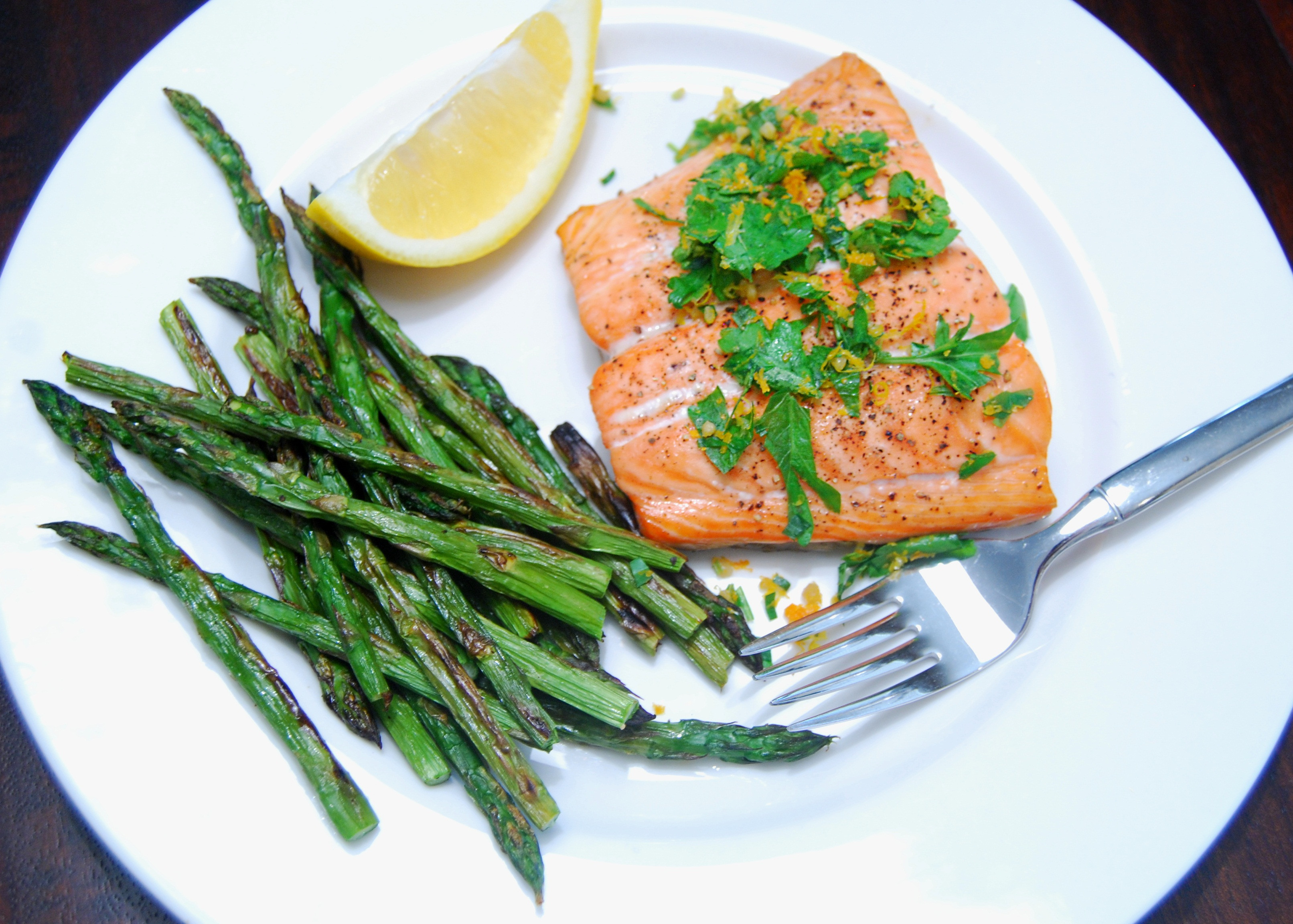 Asparagus And Salmon
 Fish