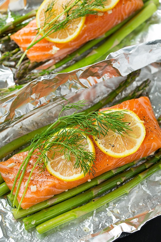 Asparagus And Salmon
 Salmon and Asparagus in Foil Cooking Classy