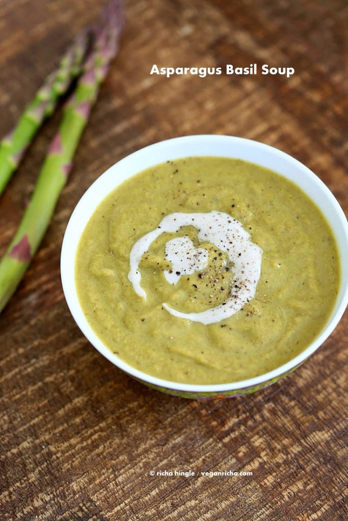 Asparagus Soup Vegan
 Roasted Asparagus Basil Soup Vegan Glutenfree Recipe