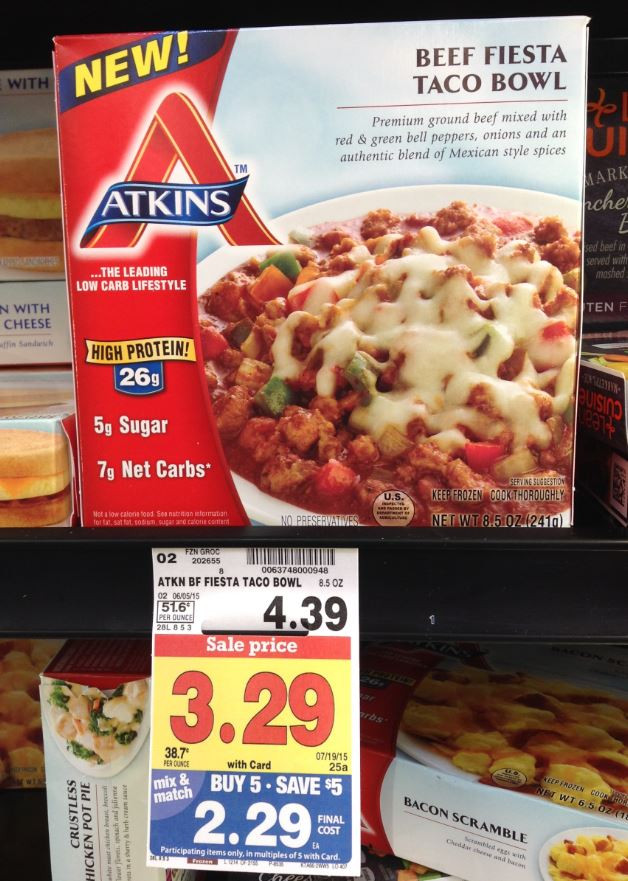 Atkins Frozen Dinners
 Print & Save BOGO Atkins Coupon Up ing Catalina = $0