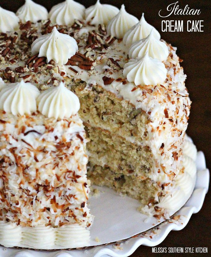 Authentic Italian Cream Cake Recipe
 Italian Cream Cake melissassouthernstylekitchen